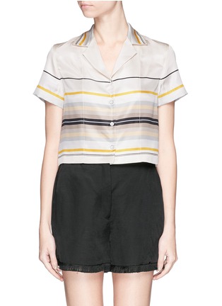 Main View - Click To Enlarge - RAG & BONE - 'Cropped League' variegated stripe silk shirt