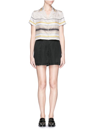 Figure View - Click To Enlarge - RAG & BONE - 'Cropped League' variegated stripe silk shirt