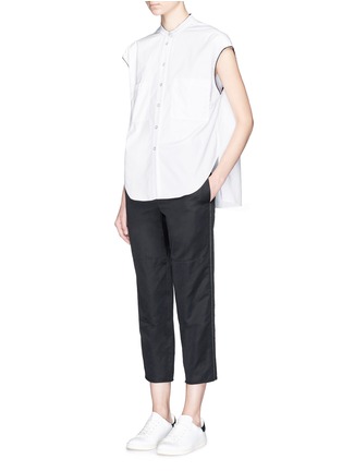 Figure View - Click To Enlarge - RAG & BONE - 'Manon' silk trim cotton poplin shirt