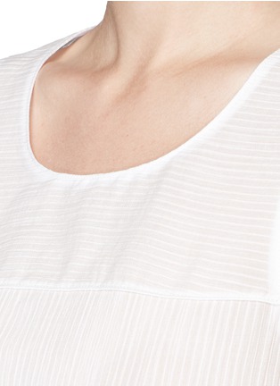 Detail View - Click To Enlarge - RAG & BONE - 'Patricia' silk trim dobby stripe cotton top