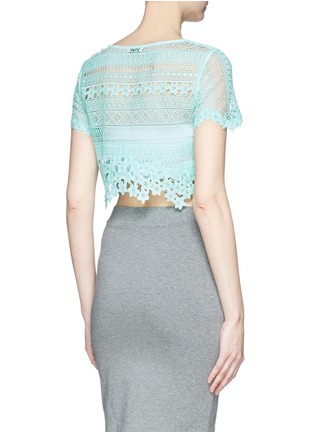 Back View - Click To Enlarge - HELEN LEE - Floral cutout lace cropped top