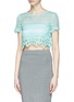 Front View - Click To Enlarge - HELEN LEE - Floral cutout lace cropped top