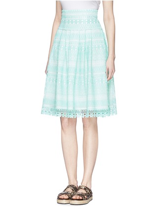 Front View - Click To Enlarge - HELEN LEE - Floral cutout lace flare skirt