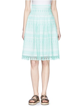 Main View - Click To Enlarge - HELEN LEE - Floral cutout lace flare skirt
