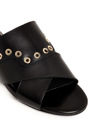 Detail View - Click To Enlarge - CLERGERIE - 'Gavale' eyelet leather flat sandals