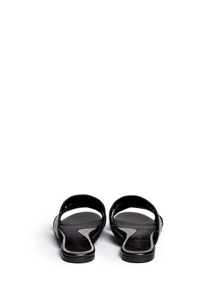 Back View - Click To Enlarge - CLERGERIE - 'Gavale' eyelet leather flat sandals