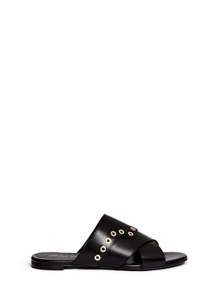 Main View - Click To Enlarge - CLERGERIE - 'Gavale' eyelet leather flat sandals