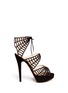 Main View - Click To Enlarge - CHARLOTTE OLYMPIA - 'Caught in Charlotte's Web' suede caged sandals