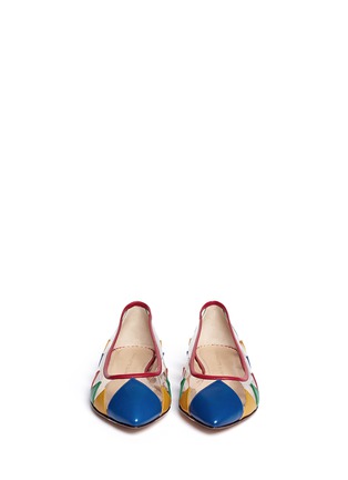 Figure View - Click To Enlarge - CHARLOTTE OLYMPIA - 'Ana' leather patchwork clear PVC flats