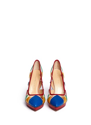 Figure View - Click To Enlarge - CHARLOTTE OLYMPIA - 'Ana Maria' leather patchwork clear PVC pumps