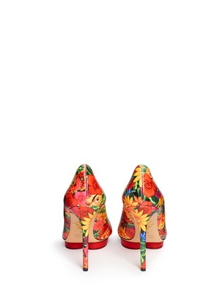 Back View - Click To Enlarge - CHARLOTTE OLYMPIA - 'Debbie' Frida flower print leather pumps
