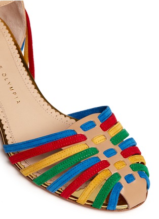 Detail View - Click To Enlarge - CHARLOTTE OLYMPIA - 'Ranchera' interwoven suede leather pumps