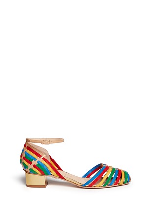 Main View - Click To Enlarge - CHARLOTTE OLYMPIA - 'Ranchera' interwoven suede leather pumps