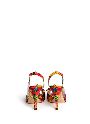 Back View - Click To Enlarge - CHARLOTTE OLYMPIA - 'Sue' floral print crepe de Chine sandals
