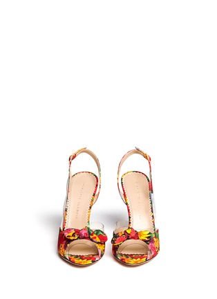 Figure View - Click To Enlarge - CHARLOTTE OLYMPIA - 'Sue' floral print crepe de Chine sandals