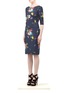 Front View - Click To Enlarge - ERDEM - Cecile stretch floral-printed dress
