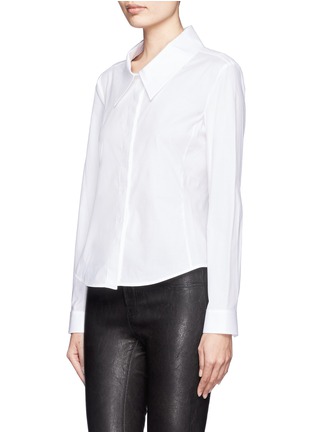 Front View - Click To Enlarge - ARMANI COLLEZIONI - Drop stand collar button down blouse