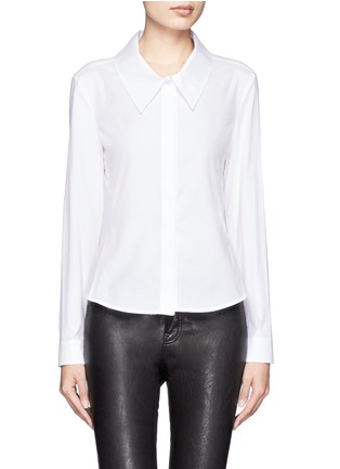Main View - Click To Enlarge - ARMANI COLLEZIONI - Drop stand collar button down blouse