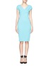 Main View - Click To Enlarge - ARMANI COLLEZIONI - Milano knit jersey V-neck cap-sleeve dress