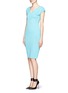 Figure View - Click To Enlarge - ARMANI COLLEZIONI - Milano knit jersey V-neck cap-sleeve dress