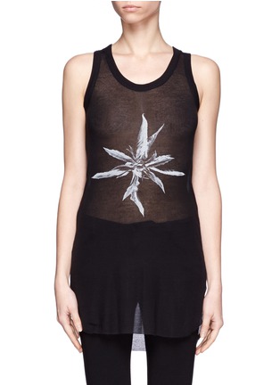 Main View - Click To Enlarge - ANN DEMEULEMEESTER - Peony print rib jersey tank top