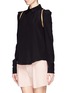 Front View - Click To Enlarge - CHLOÉ - Chain trim silk shirt