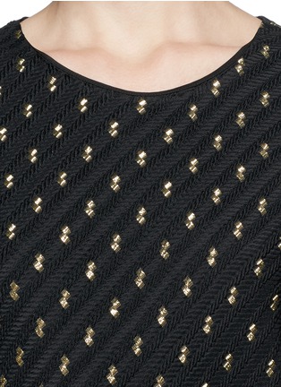Detail View - Click To Enlarge - CHLOÉ - Metallic embroidery short sleeve blouse