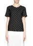Main View - Click To Enlarge - CHLOÉ - Metallic embroidery short sleeve blouse