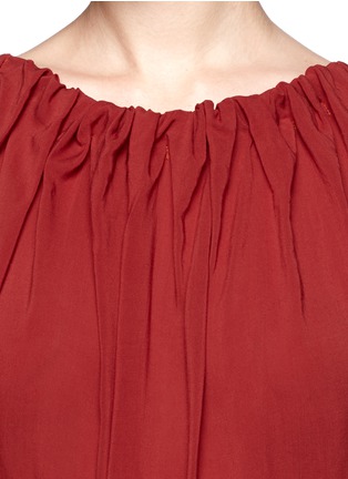 Detail View - Click To Enlarge - ANN DEMEULEMEESTER - Ruche neck V-back dress