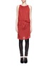 Main View - Click To Enlarge - ANN DEMEULEMEESTER - Ruche neck V-back dress
