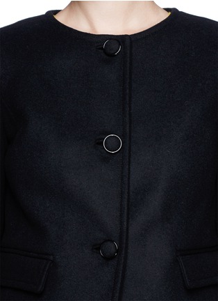 Detail View - Click To Enlarge - TORY BURCH - 'Peggy' dot calf hair cuff jacket 