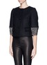 Front View - Click To Enlarge - TORY BURCH - 'Peggy' dot calf hair cuff jacket 
