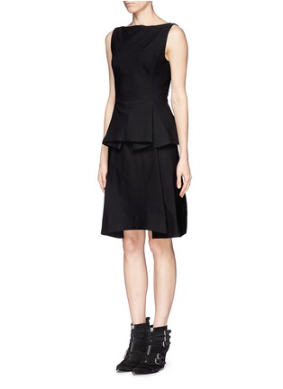 Figure View - Click To Enlarge - OPENING CEREMONY - Petra' twill layer pleat peplum dress