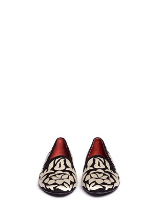 Figure View - Click To Enlarge - AERIN - 'Abbott' floral embroidery suede slip-ons