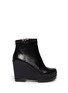 Main View - Click To Enlarge - CLERGERIE - Snakeskin effect platform wedge ankle boots