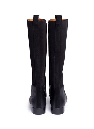 Back View - Click To Enlarge - CHLOÉ - Leather and suede knee boots