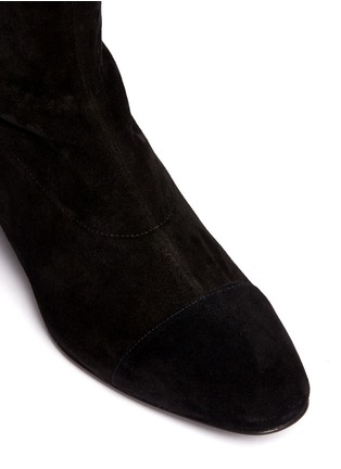 Detail View - Click To Enlarge - CLERGERIE - 'Cofre' metal heel suede knee-high boots