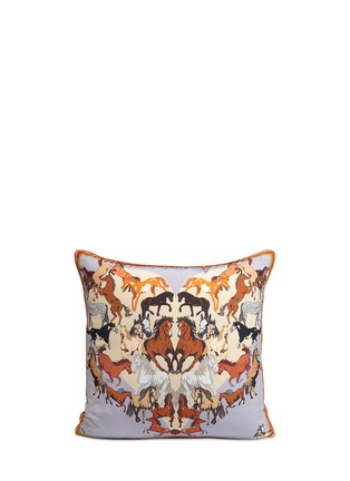 Main View - Click To Enlarge - SILKEN FAVOURS - 'Purple Ponies' silk cushion