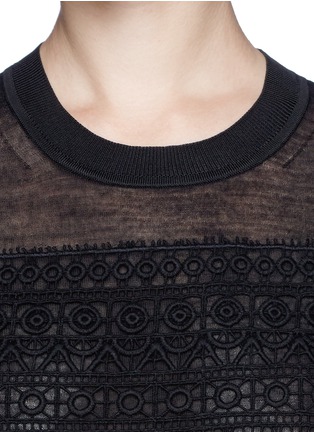 Detail View - Click To Enlarge - TORY BURCH - 'Tia' embroidery wool sweater