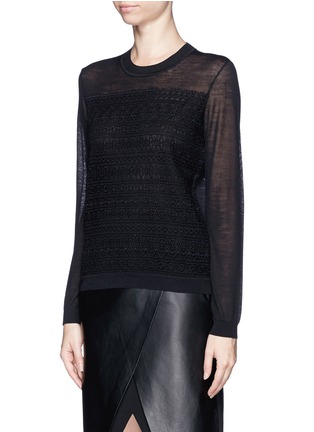 Front View - Click To Enlarge - TORY BURCH - 'Tia' embroidery wool sweater