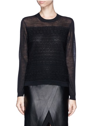 Main View - Click To Enlarge - TORY BURCH - 'Tia' embroidery wool sweater