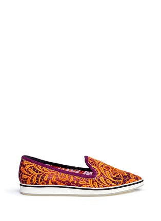 Main View - Click To Enlarge - NICHOLAS KIRKWOOD - Lace embroidery mesh slip-ons