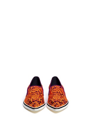Figure View - Click To Enlarge - NICHOLAS KIRKWOOD - Lace embroidery mesh slip-ons