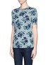 Front View - Click To Enlarge - TORY BURCH - 'Kara' floral stripe linen T-shirt
