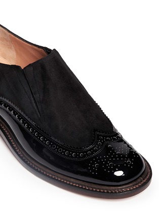 Detail View - Click To Enlarge - CLERGERIE - 'Egon' suede leather brogue slip-ons 