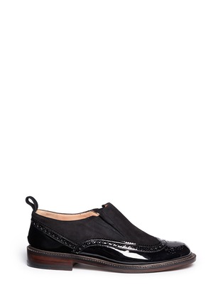 Main View - Click To Enlarge - CLERGERIE - 'Egon' suede leather brogue slip-ons 