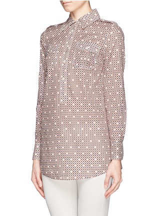 Front View - Click To Enlarge - TORY BURCH - 'Brigitte' check print cotton shirt tunic