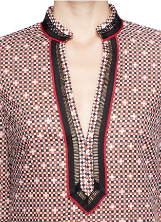 Detail View - Click To Enlarge - TORY BURCH - 'Tory' check print cotton voile tunic