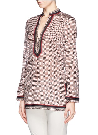 Front View - Click To Enlarge - TORY BURCH - 'Tory' check print cotton voile tunic