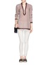 Figure View - Click To Enlarge - TORY BURCH - 'Tory' check print cotton voile tunic